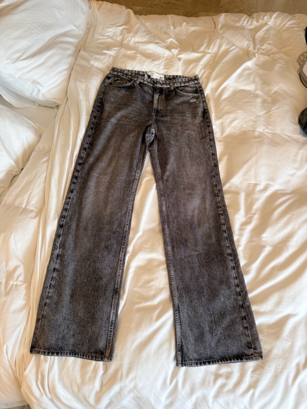 rag & bone Miramar Washed Black Wide Leg Jeans - Picture 8 of 13
